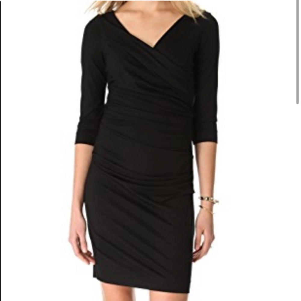 DVF Black Bentley Short Three Quarters Dress